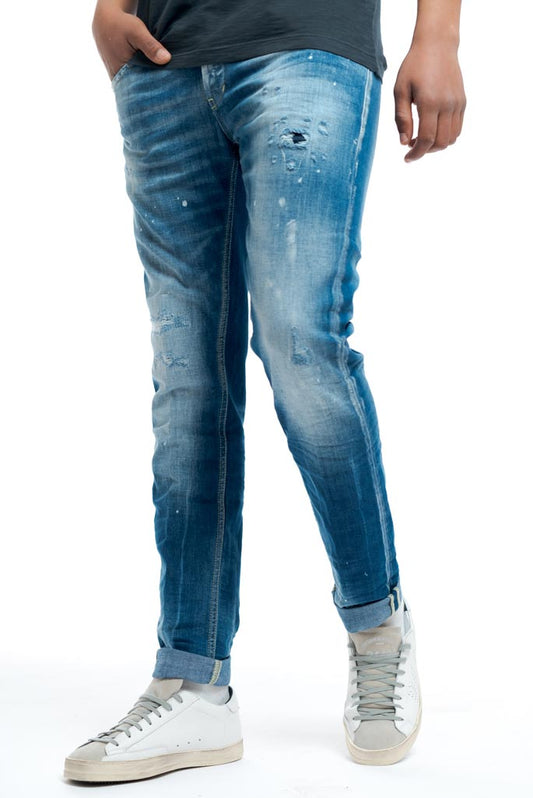 Jeans Dondup effetto lavato con schizzi Uomo